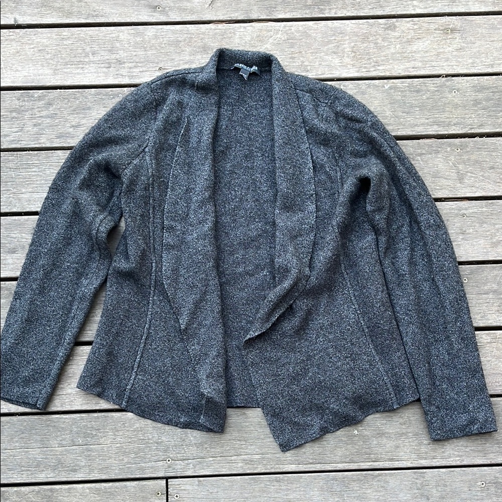 Eileen fisher petite small Gray Open Front Cardigan